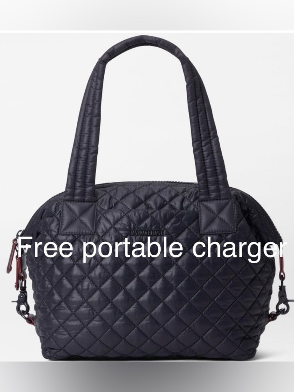 [MZ Wallace] Medium Sutton Deluxe | Black | free Charmast portable charger